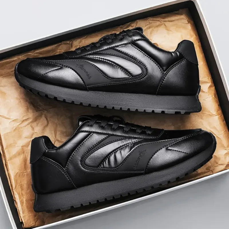 Tênis Plataforma Esportivo de Couro Elite Legacy Preto