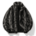Jaqueta Masculina de Pelúcia Oversized Gola Alta