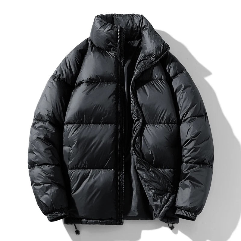Jaqueta Curta Acolchoada com Gola Alta | Casual Inverno