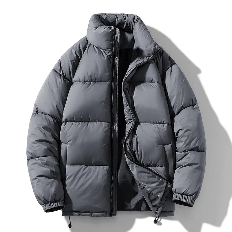 Jaqueta Curta Acolchoada com Gola Alta | Casual Inverno