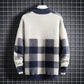 Suéter masculino de lã gola alta moda Inverno
