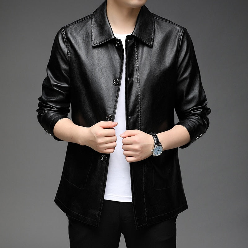 Jaqueta de Couro Slim classic