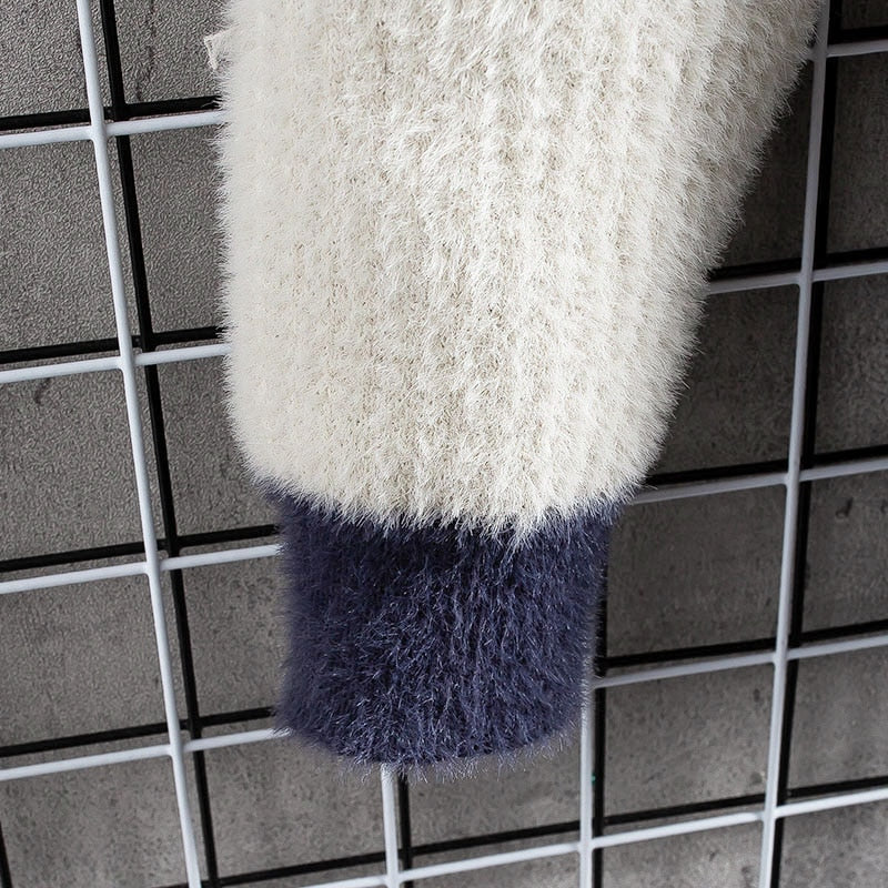 Suéter masculino de lã gola alta moda Inverno