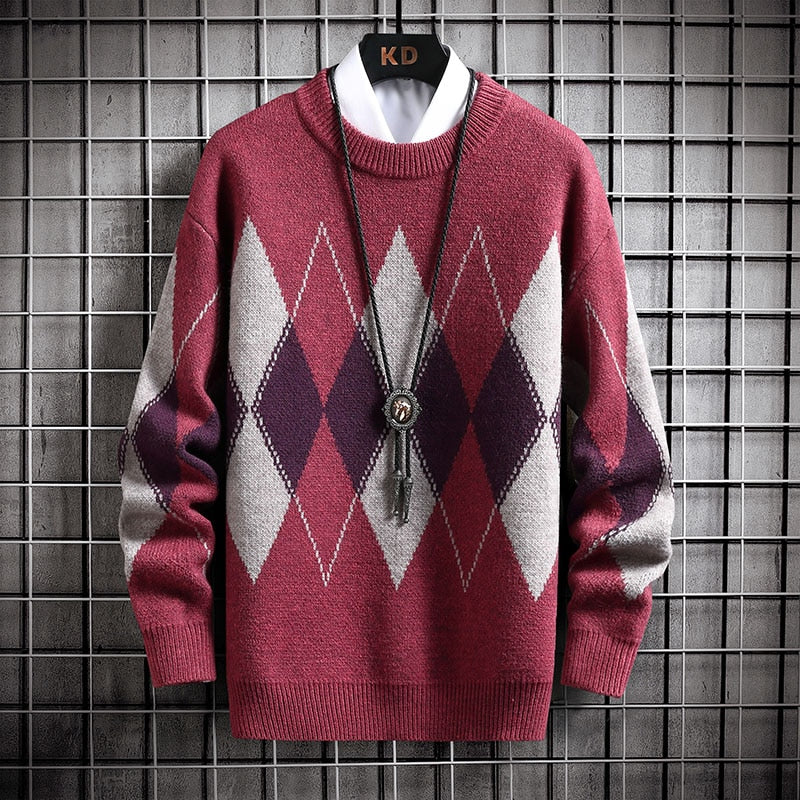 Suéter Masculina Casual Argyle