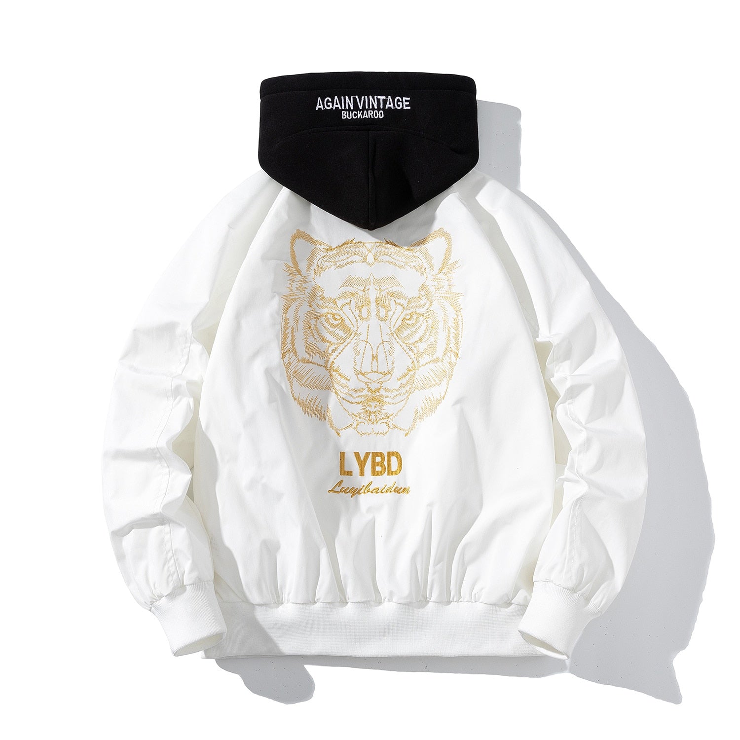 Jaqueta Bomber Tiger Bordada com Capuz Removível | Streetwear
