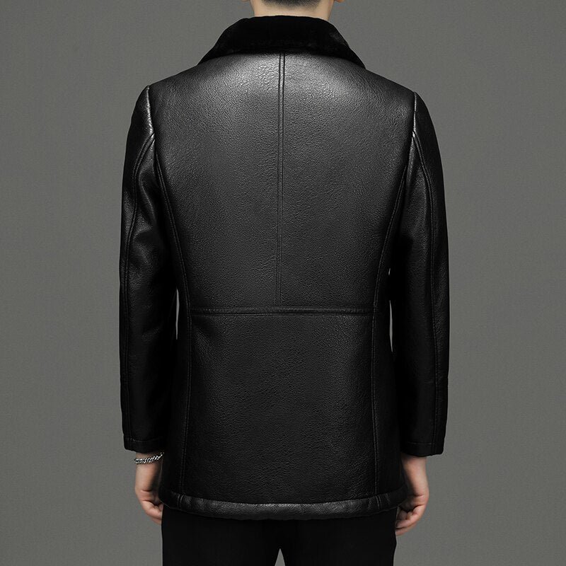 Jaqueta de Couro de Slim windproof