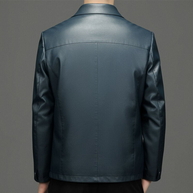 Jaqueta de Couro de Slim Bomber
