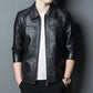 Jaqueta de Couro de Slim biker