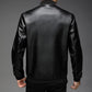 Jaqueta Slim de Couro Estilo Motoqueiro