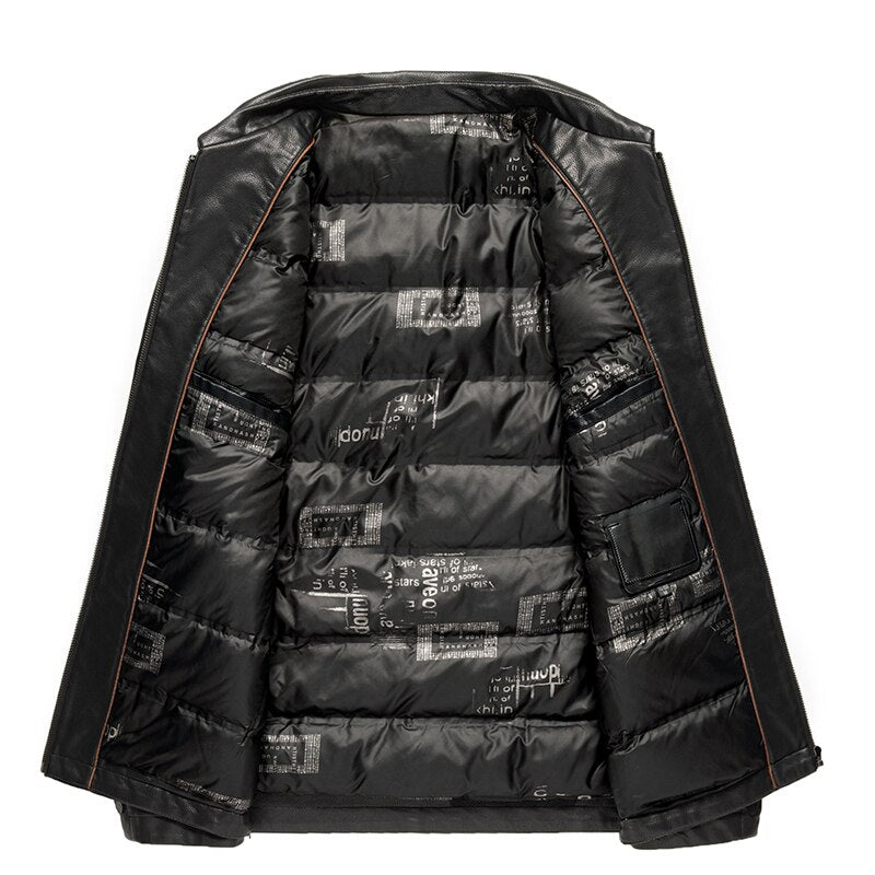 Jaqueta de Couro de Slim Bomber