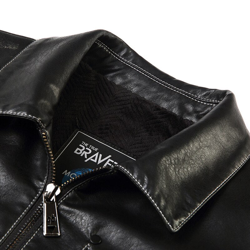 Jaqueta de Couro Slim casual Nubek