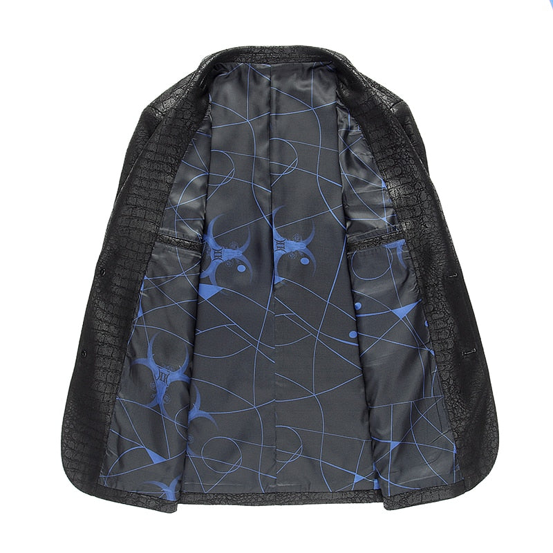 Jaqueta Blazer de Couro de Slim leather