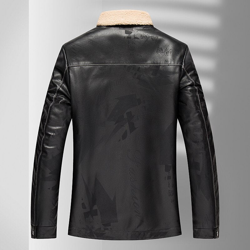 Jaqueta de Couro Slim casual