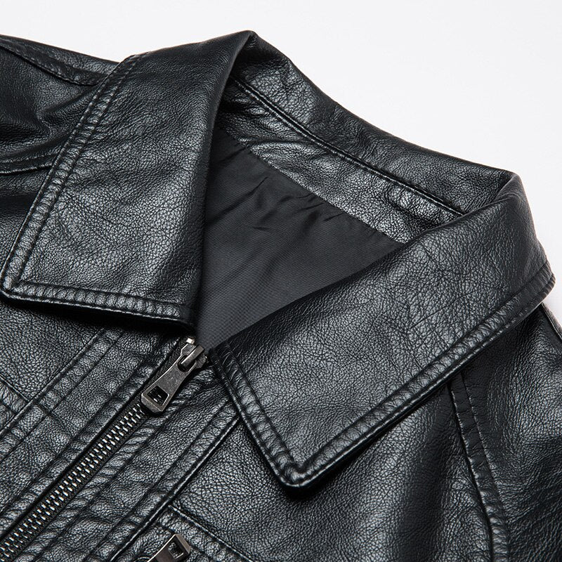 Jaqueta de Couro de Slim biker
