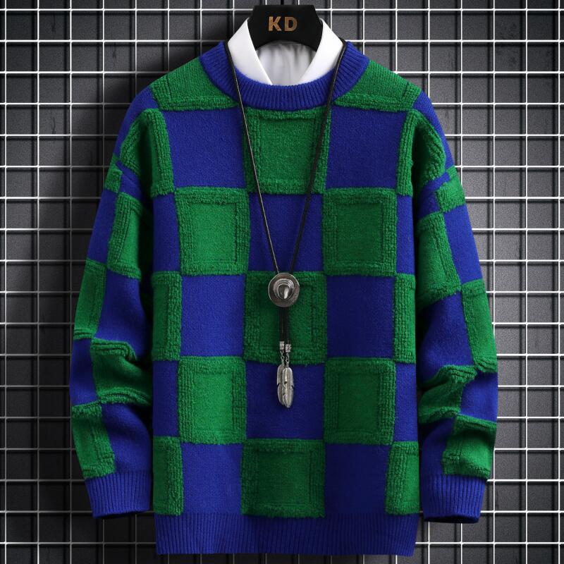 Suéter Xadrez Pull Homme 2023