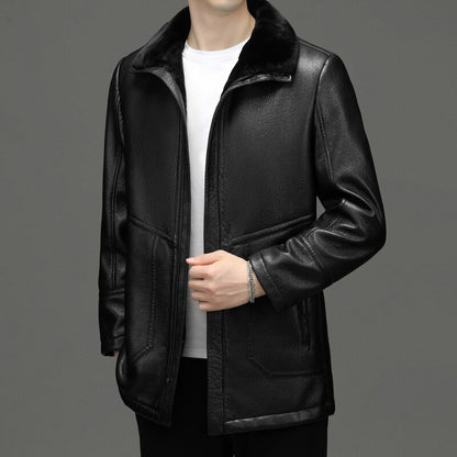Jaqueta de Couro de Slim windproof