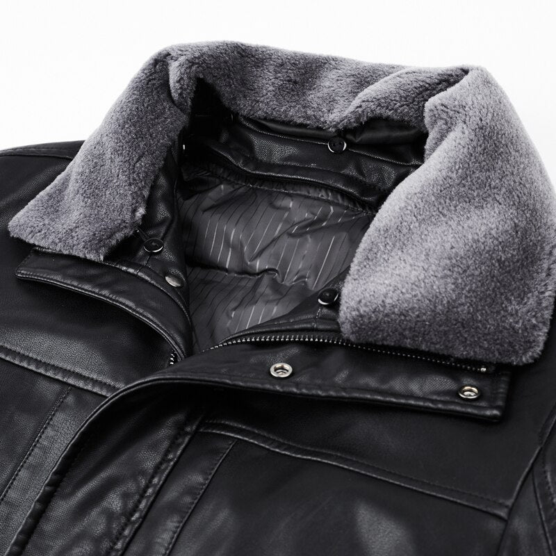 Jaqueta de Couro de Slim wool