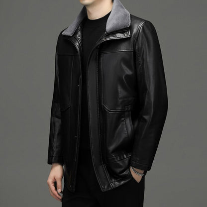 Jaqueta de Couro de Slim wool