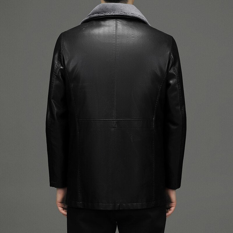 Jaqueta de Couro de Slim wool