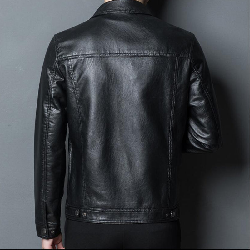 Jaqueta de Couro de Slim biker