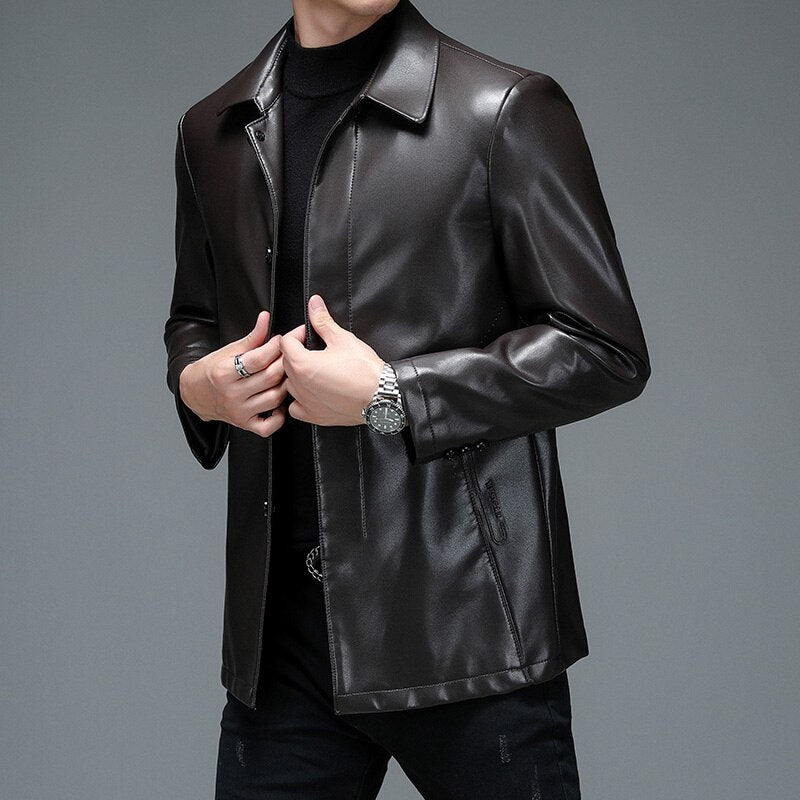 Jaqueta de Couro de Slim coats