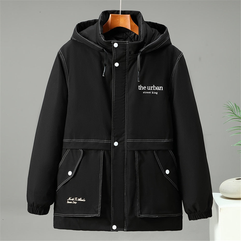 Casaco Parka New Black Modern