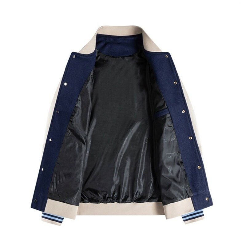 Jaqueta Casual Masculina Estilo Vintage Baseball Bordado