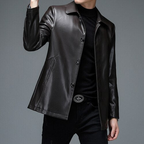 Jaqueta de Couro de Slim coats