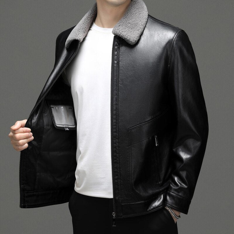 Jaqueta de Couro de Slim duck