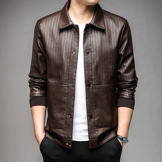 Jaqueta de Couro de Slim faux
