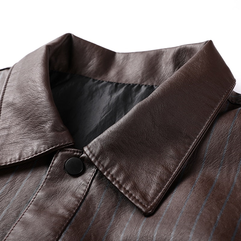 Jaqueta de Couro de Slim faux