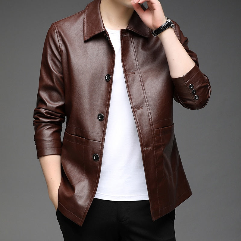 Jaqueta de Couro Slim classic