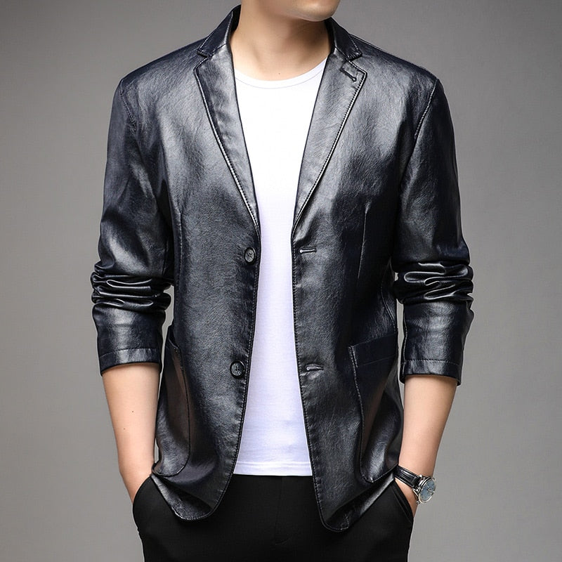 Jaqueta de Couro Slim fall winter