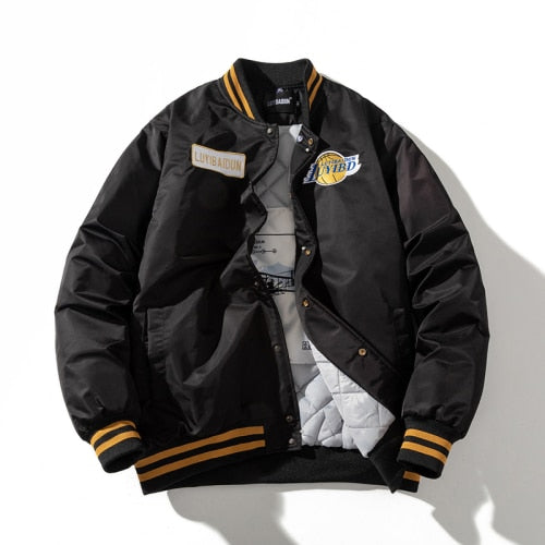 Jaqueta Varsity Los Angeles Bomber College Com Capuz