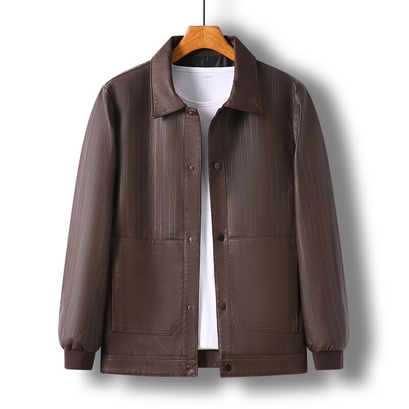 Jaqueta de Couro de Slim faux