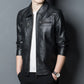 Jaqueta de Couro de Slim biker