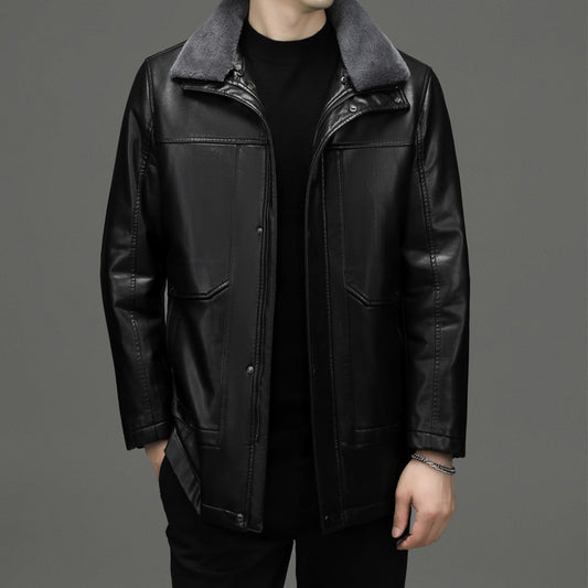 Jaqueta de Couro de Slim wool