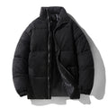 Jaqueta Masculina Puffer Veludo Cotelê com Gola Alta