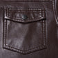 Jaqueta de Couro de Slim lapel