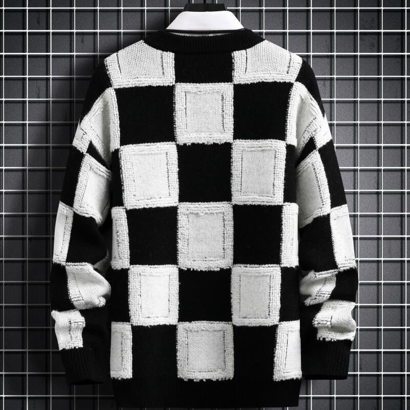 Suéter Xadrez Pull Homme 2023