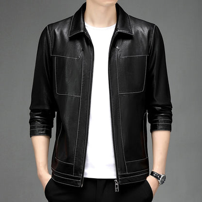 Jaqueta de Couro Slim casual Nubek