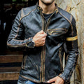 Jaqueta Masculina Motoqueiro Couro Ecológico Envelhecido