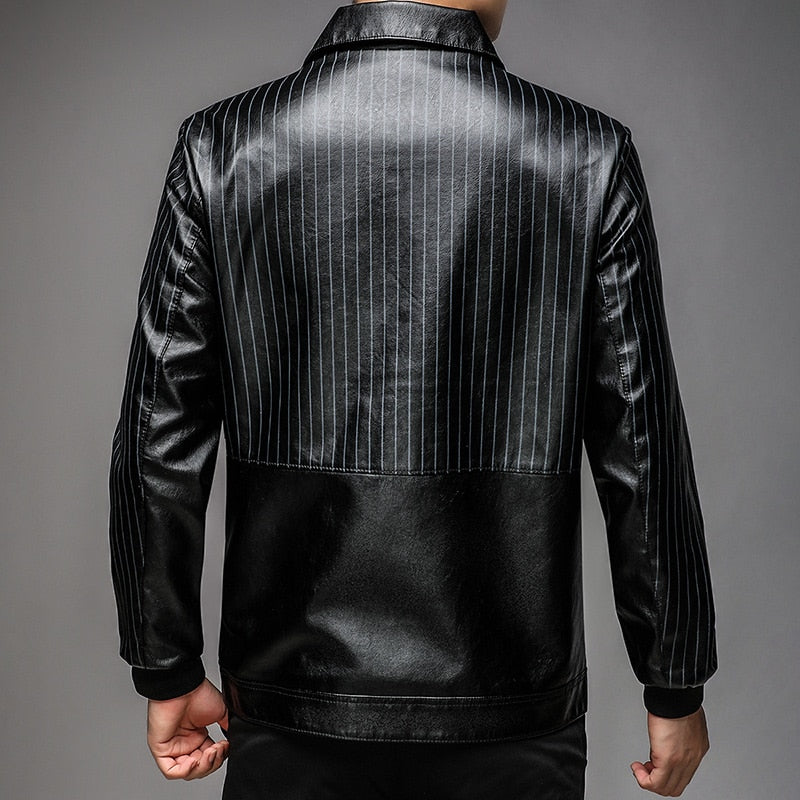 Jaqueta de Couro de Slim faux