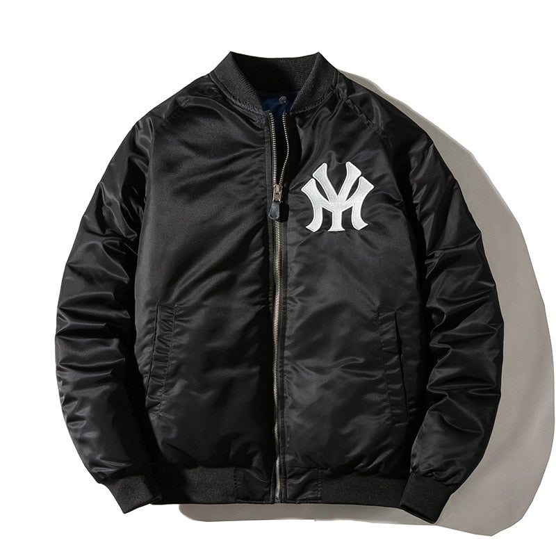 Jaqueta Baseball New Americana Oversized Com Capuz