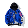 Jaqueta Varsity Masculina Bicolor Com Capuz