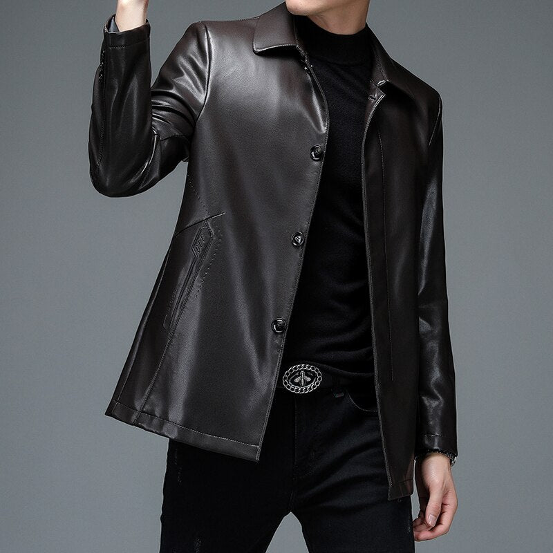Jaqueta de Couro de Slim coats