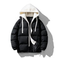 Jaqueta Puffer Masculina Com Capuz Pelúcia Bobojaco Inverno