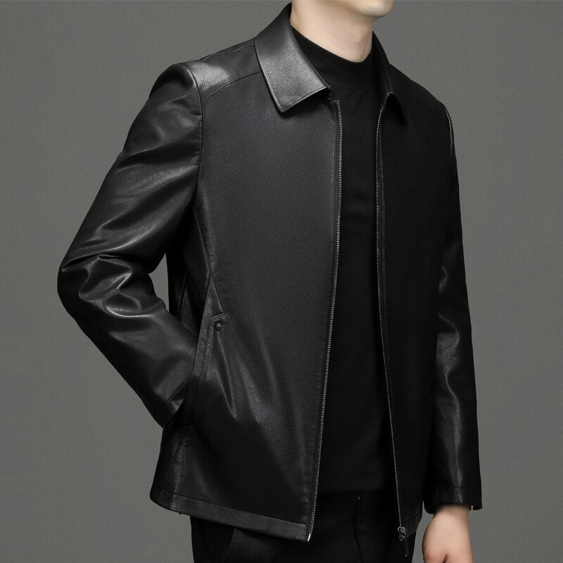 Jaqueta de Couro de Slim Bomber