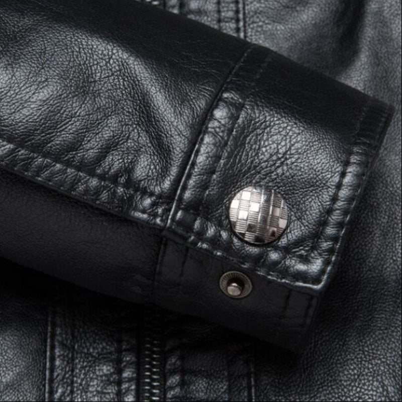 Jaqueta de Couro de Slim biker