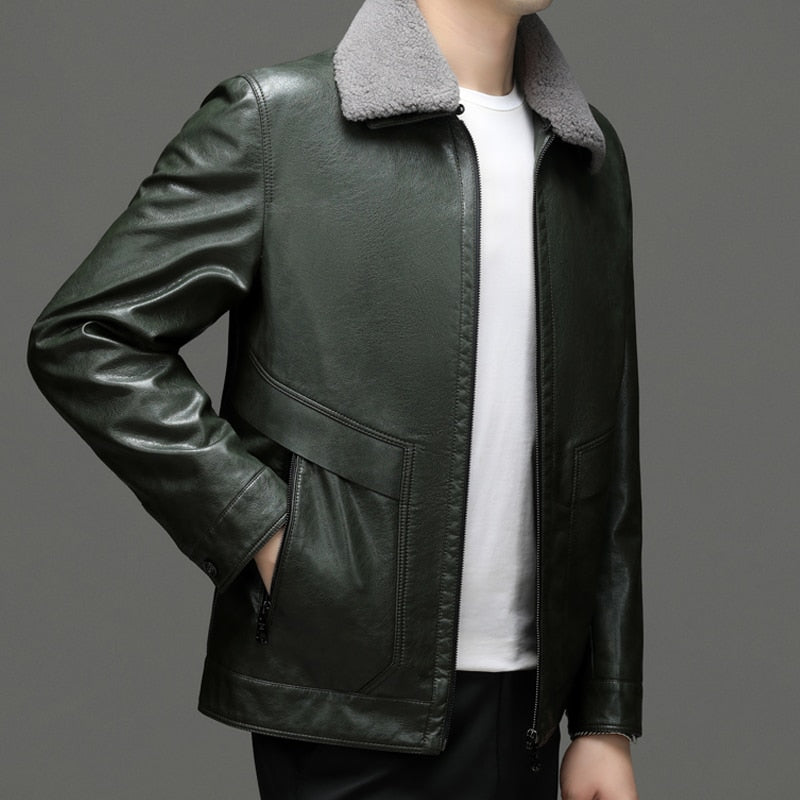 Jaqueta de Couro de Slim duck